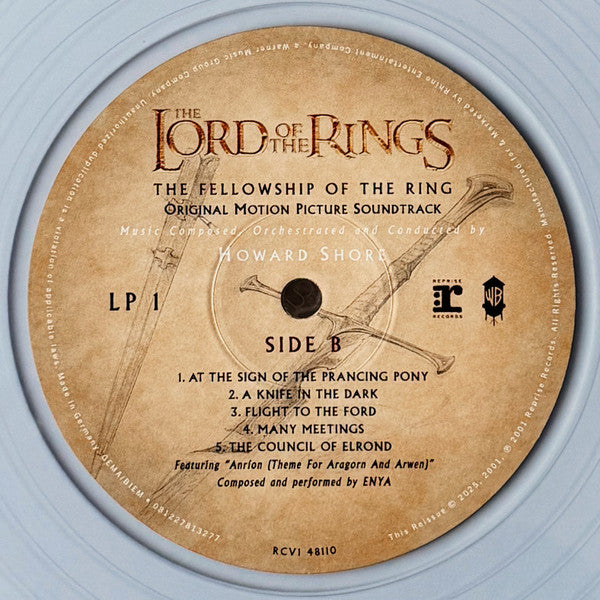 Howard Shore : The Lord Of The Rings: The Fellowship Of The Ring (Original Motion Picture Soundtrack) (2xLP, Album, Ltd, RE, Cle)