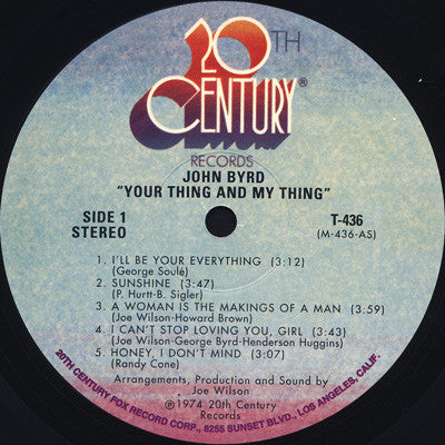 John Byrd (3) : Your Thing And My Thing (LP, Album, RE)