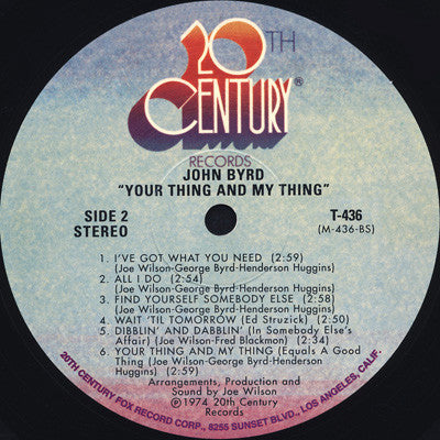 John Byrd (3) : Your Thing And My Thing (LP, Album, RE)