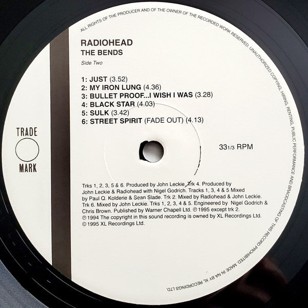 Radiohead : The Bends (LP, Album, RE, RP, 180)
