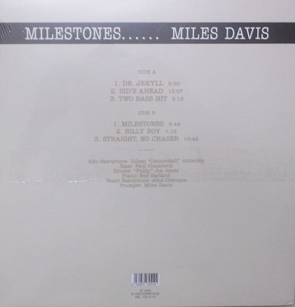 Miles Davis : Milestones (LP, Album, RE)