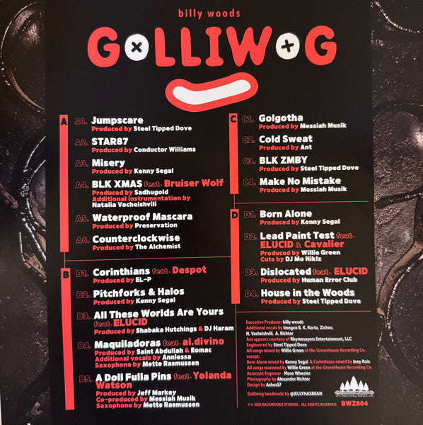 Billy Woods - Golliwog (2xLP) (Mint (M)) – Rocking Chair Records