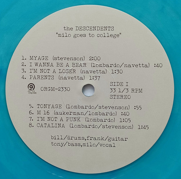 Descendents : Milo Goes To College (LP, Album, Ltd, RE, RM, Oce)