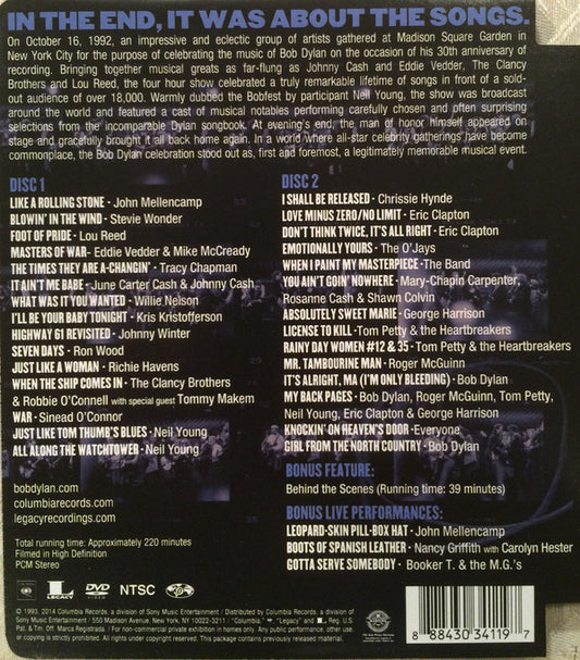 Bob Dylan : The 30th Anniversary Concert Celebration (2xDVD-V, Dlx, NTSC)