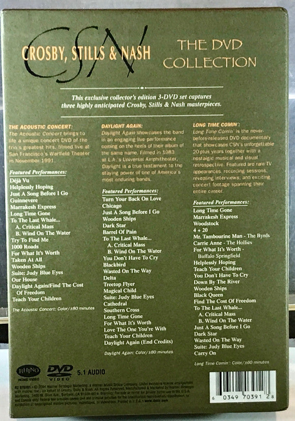 Crosby, Stills & Nash : The DVD Collection (3xDVD-V, NTSC, Box)