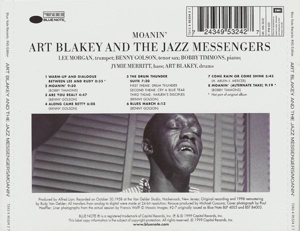Art Blakey & The Jazz Messengers : Moanin' (CD, Album, RE, RM, RP)