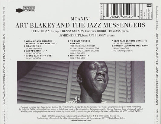 Art Blakey & The Jazz Messengers : Moanin' (CD, Album, RE, RM, RP)
