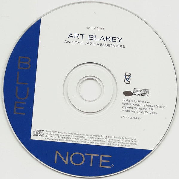 Art Blakey & The Jazz Messengers : Moanin' (CD, Album, RE, RM, RP)