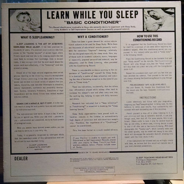 Unknown Artist : Learn While You Sleep – Basic Conditioner (LP, Mono)